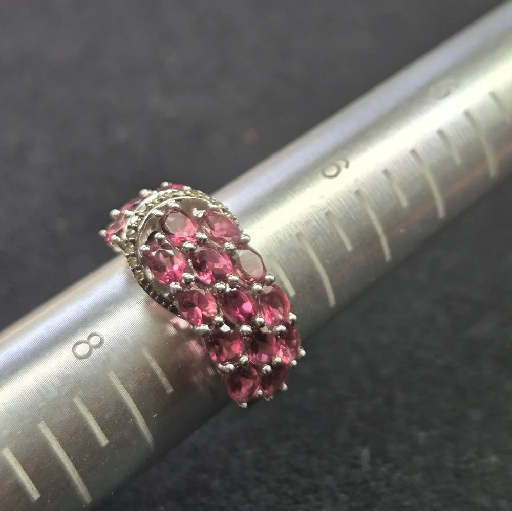 14k Gold Tourmaline and Diamond Ring Sz 7 - Picture 6 of 7